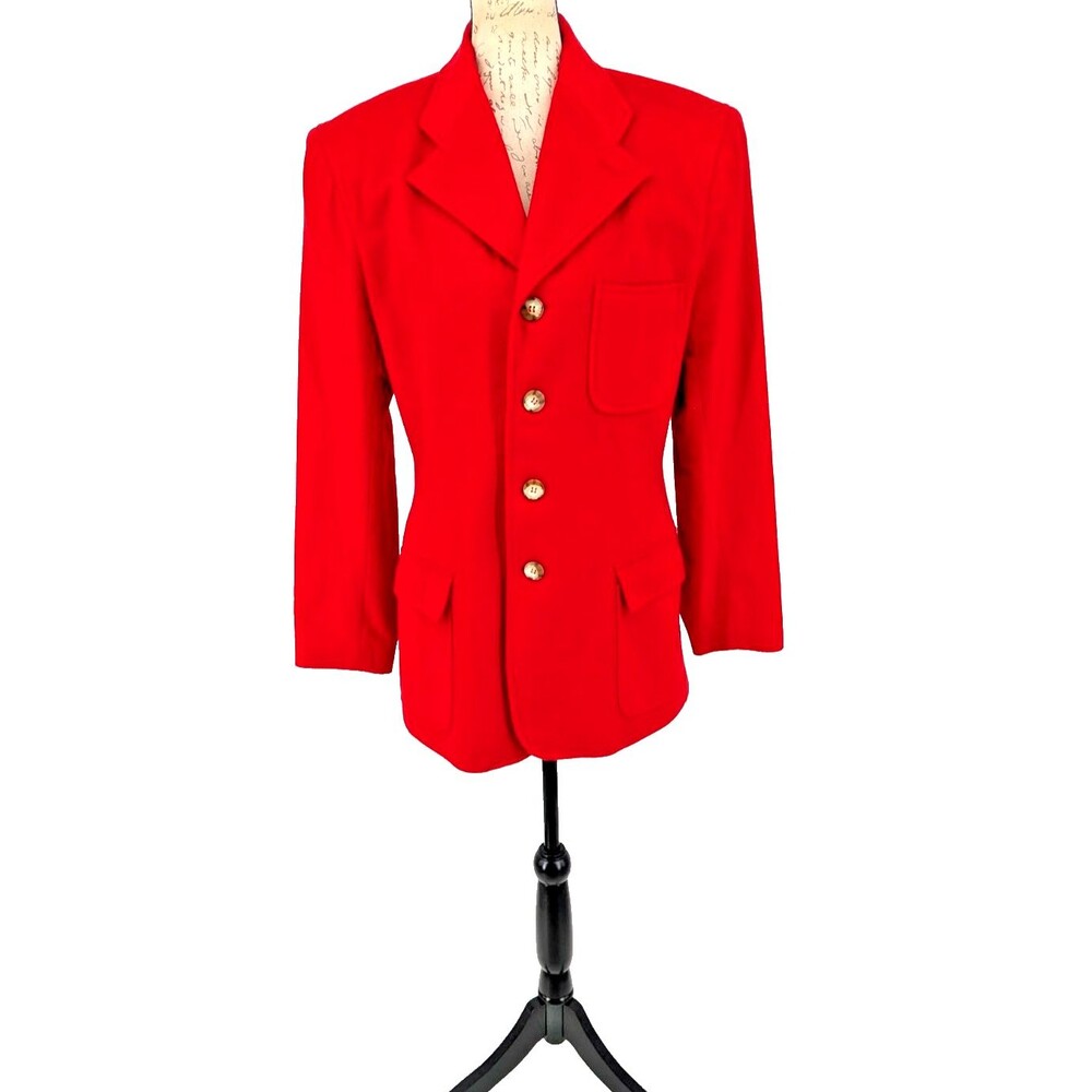 Y2K Retro 90's Red Wool Cashmere Jacket Coat SIZE XL Layering Minimalist GREAT